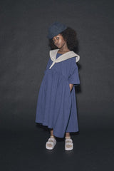 Cruise Dress Cream & Dark Blue