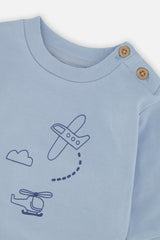 Organic Cotton Pants And Top Set Sky Blue
