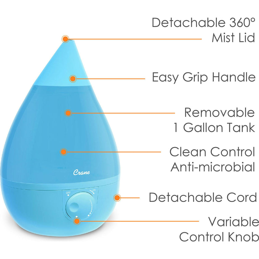 Ultrasonic Cool Mist Drop Shape Humidifier