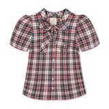 Organic Puff Sleeve Bow Neck Top