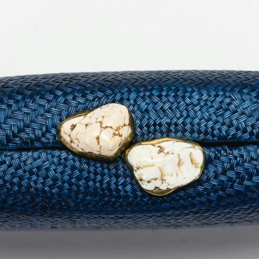 Women's Jen Straw White Stone Clutch Bag