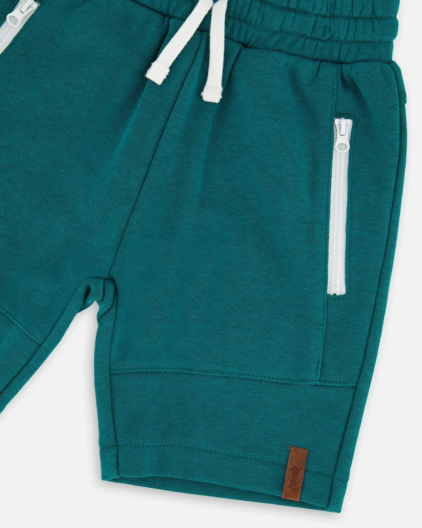 French Terry Shorts With Cross Seams