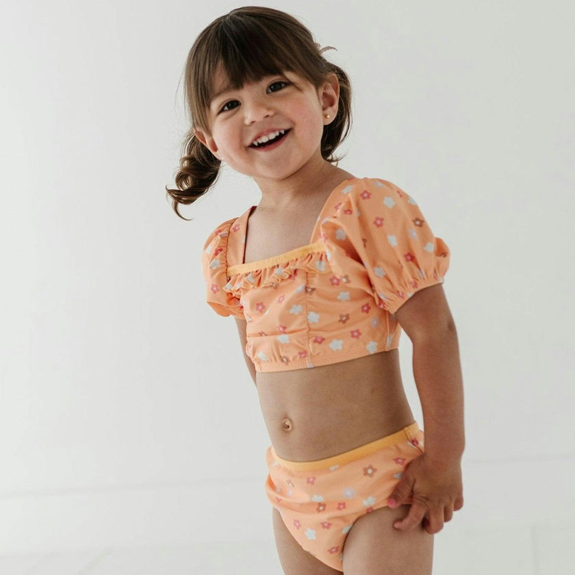 Girl's Puff Sleeve Swimsuit