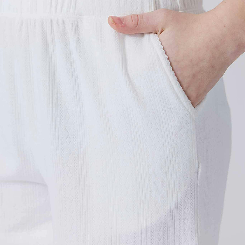 Girls Pointelle Short in Bright White