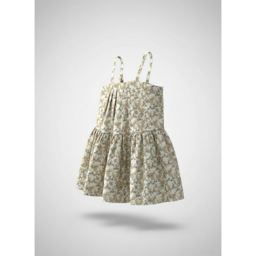 Hikari Pintuck Dress| Mustard Sage Blossom