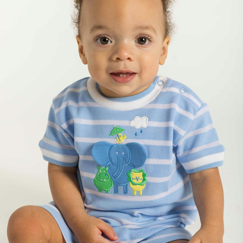 Stripe Knit Shortall With & Friends