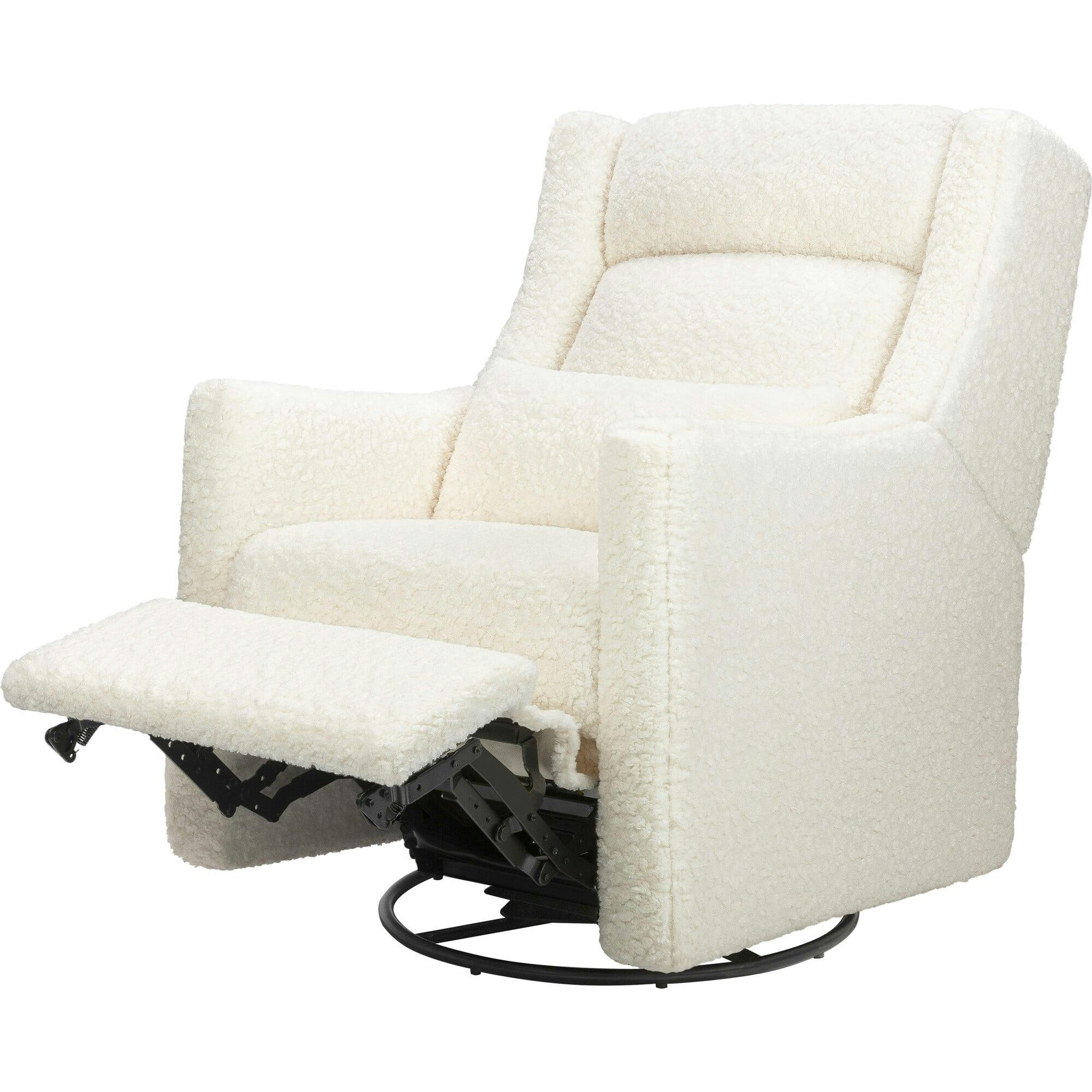 Kiwi Plus Power Glider Recliner W/ Power Headrest In Cream Shearling