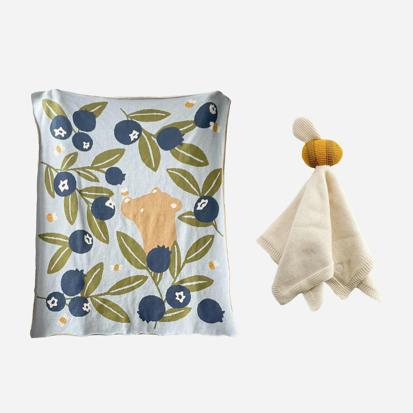 Set Blueberry Blanket Bee Lovey