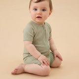 Ribbed Zip Summer Pajamas