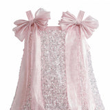 Light Pink Aurielle Beaded Bow Dress