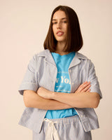 Adult Organic Friday Tee in Buzzer Blue