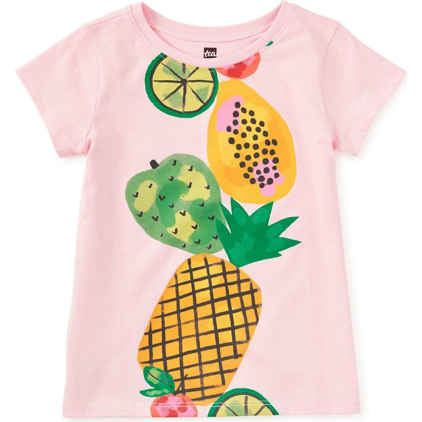 Stacked Fruit Graphic Tee, Pink