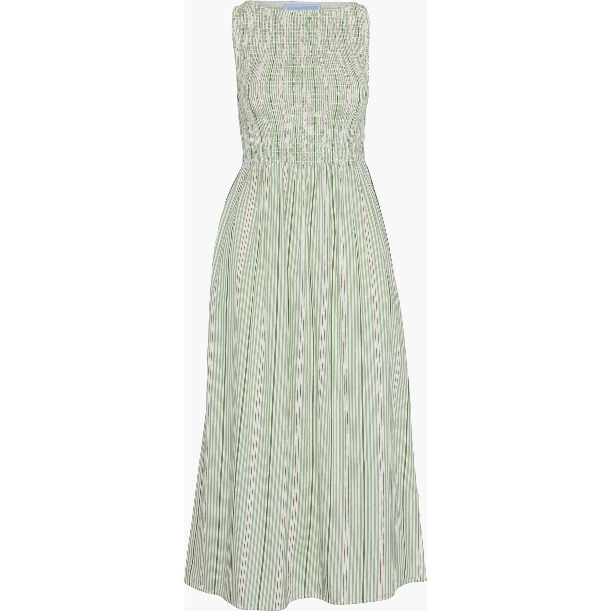 The Cosima Nap Dress - Green Jacquard Stripe