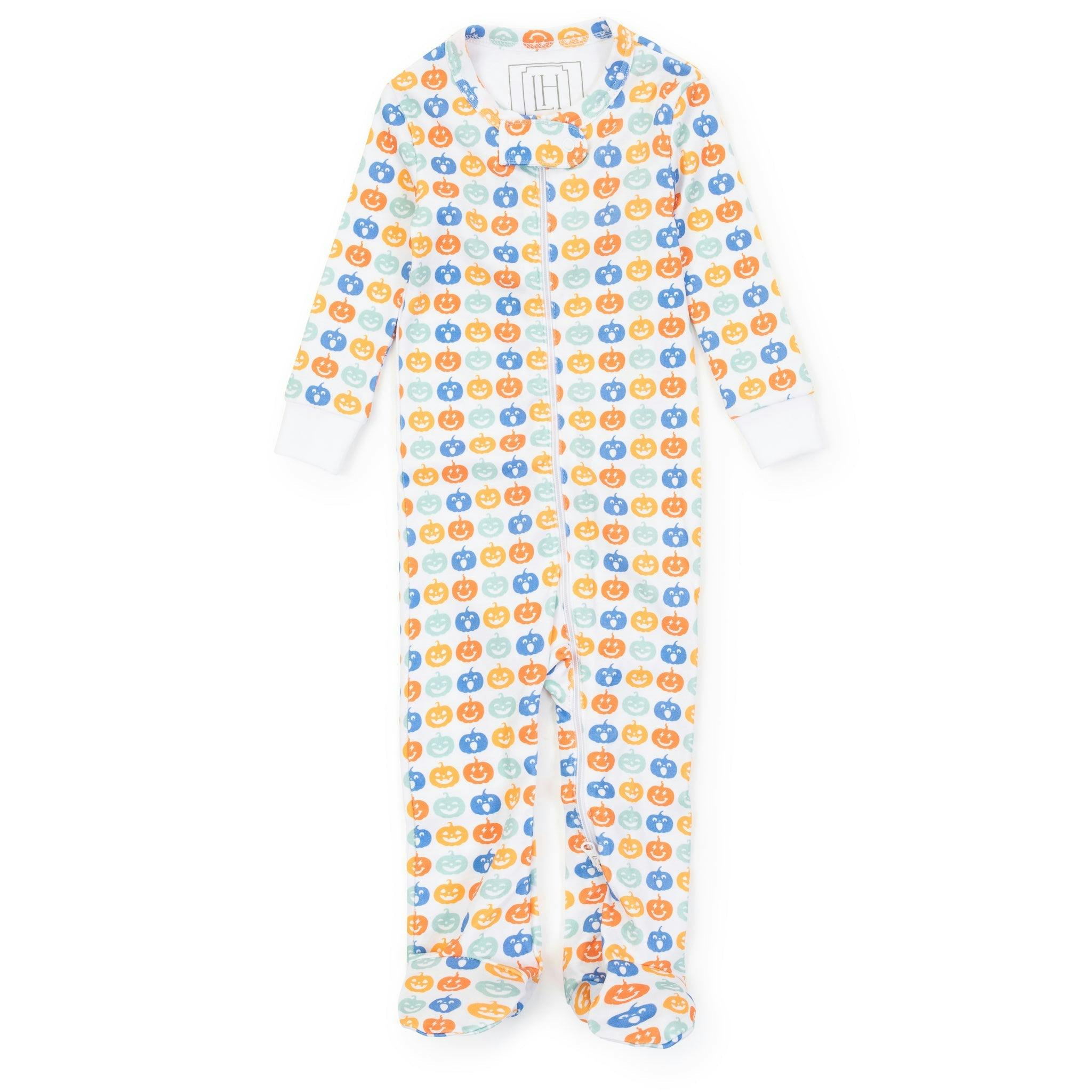 Parker Boys' Zipper Pajama - Preppy Pumpkins Cool