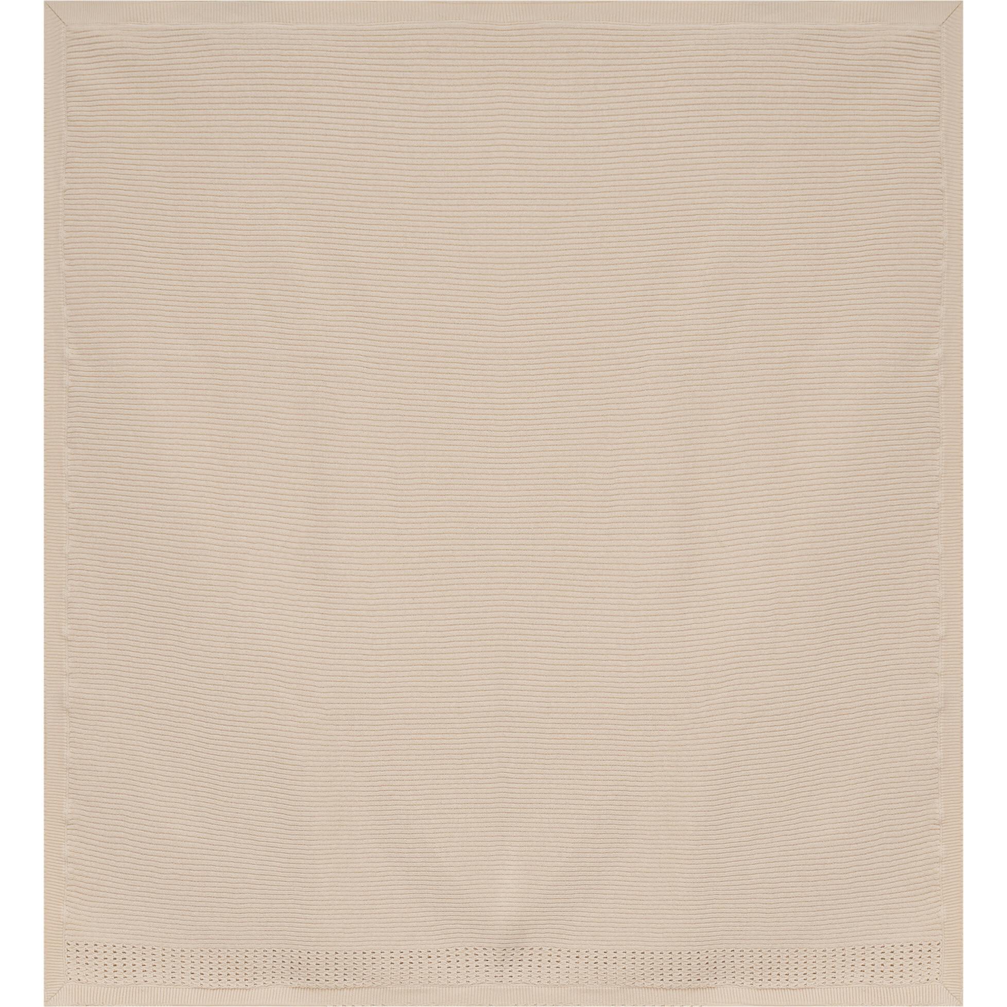 Holed Rib Knit Blanket Dark Almond