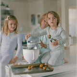 Unisex Powder Blue Stripe Pima Pajamas Set