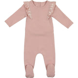 Print Shoulder Ruffle Footie