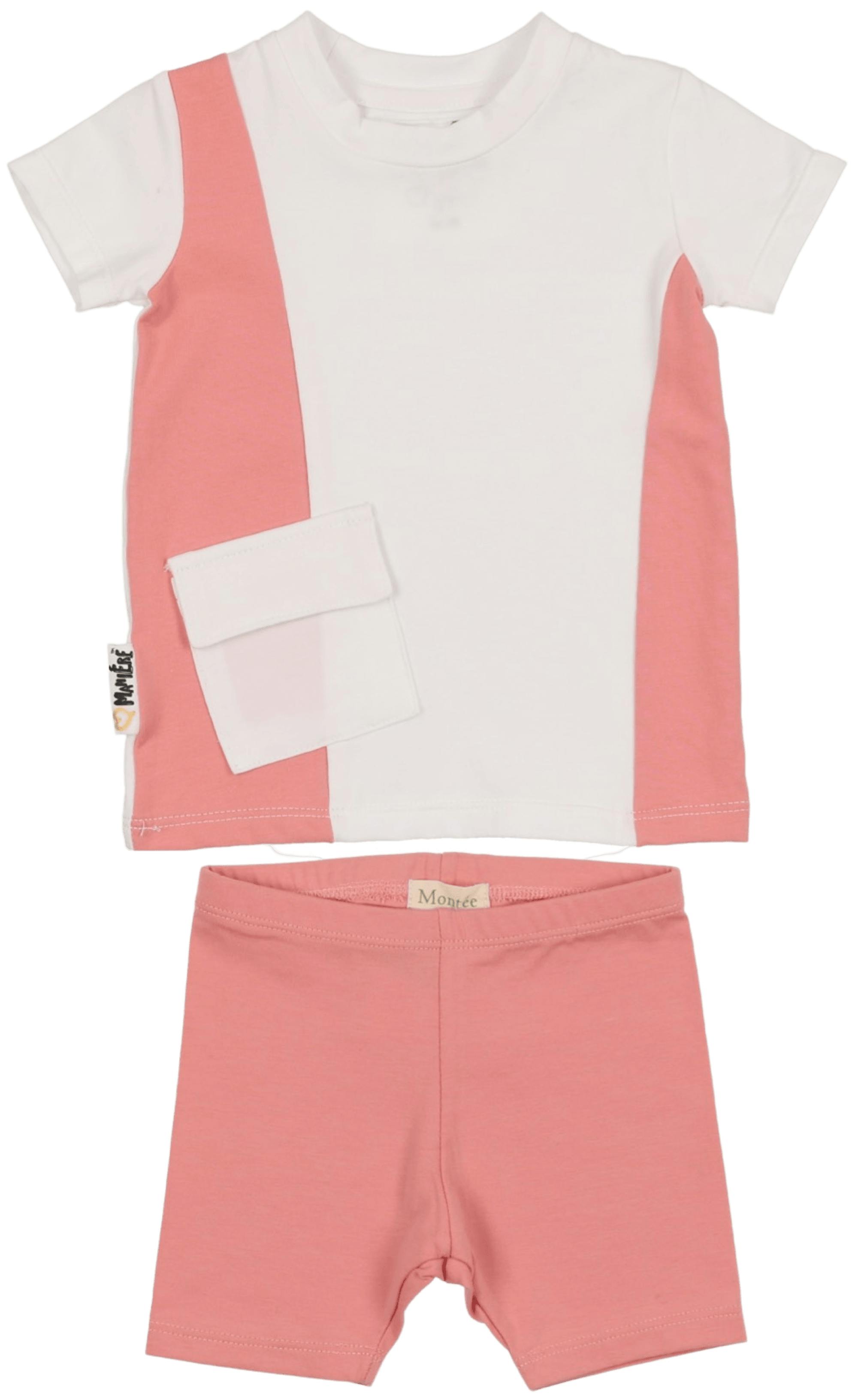 Color-Block Pocket Tee & Short Set