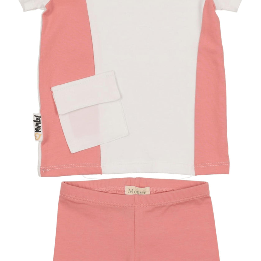 Color-Block Pocket Tee & Short Set