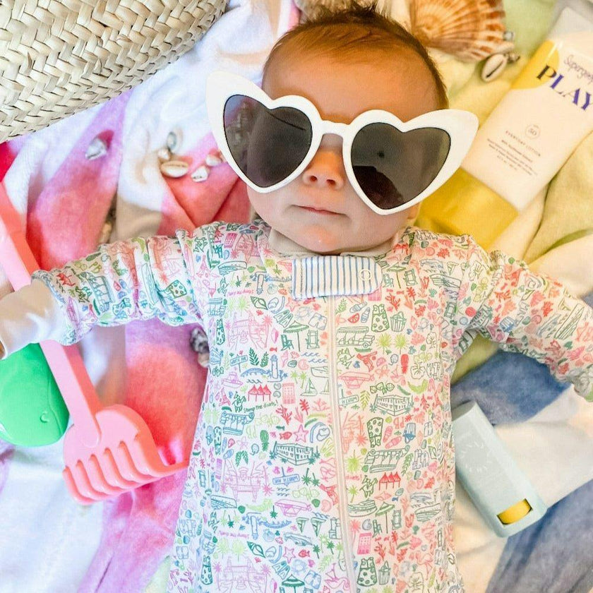 Palm Beach Zip Baby Onesie