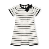 Organic Bow Detail Pointelle Sweater Dress