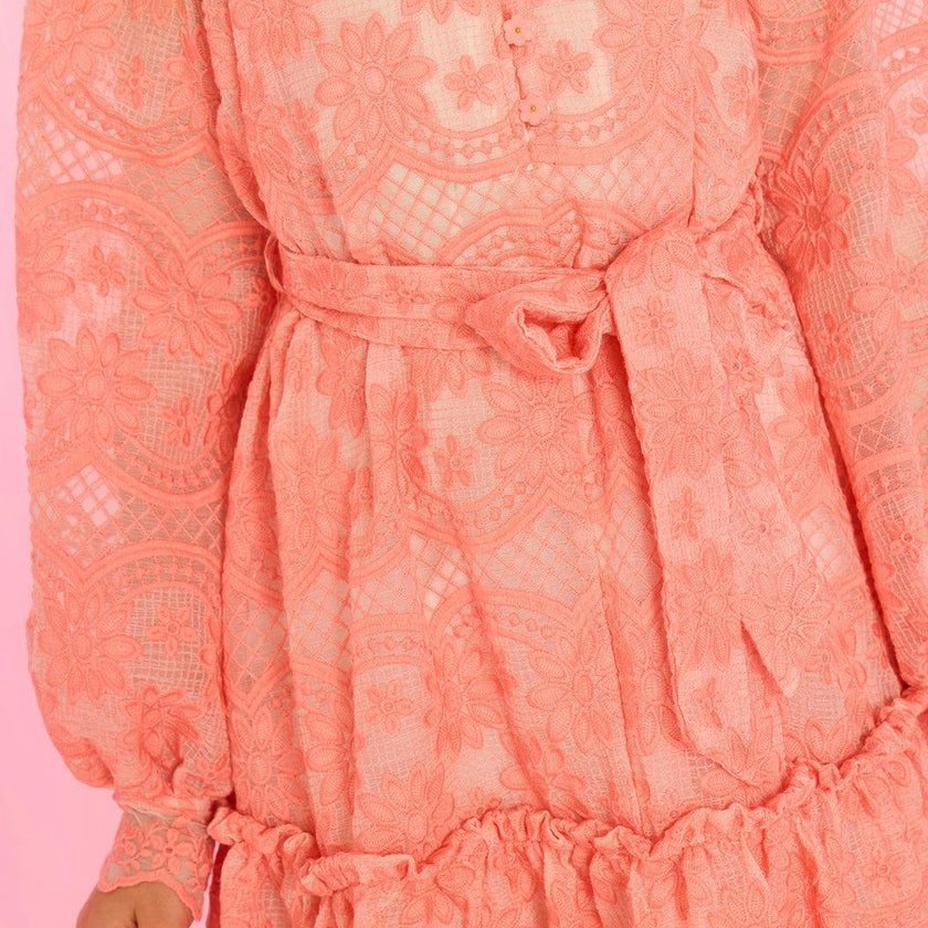 Kaia Lace Embroidered Mini Dress