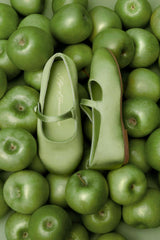 Elin Satin Glossy Leather Pointed-Toe Mary Janes