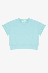 French Terry Rollup Sleeve Waistband Tee