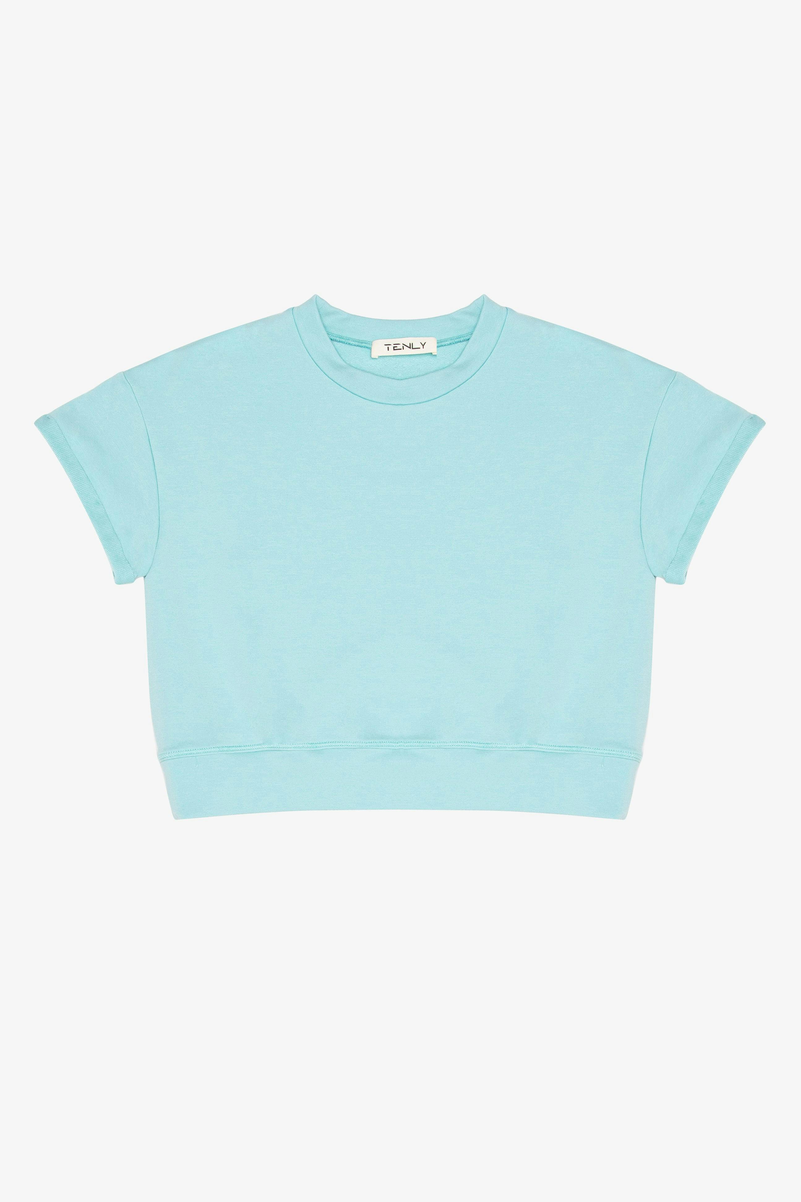French Terry Rollup Sleeve Waistband Tee