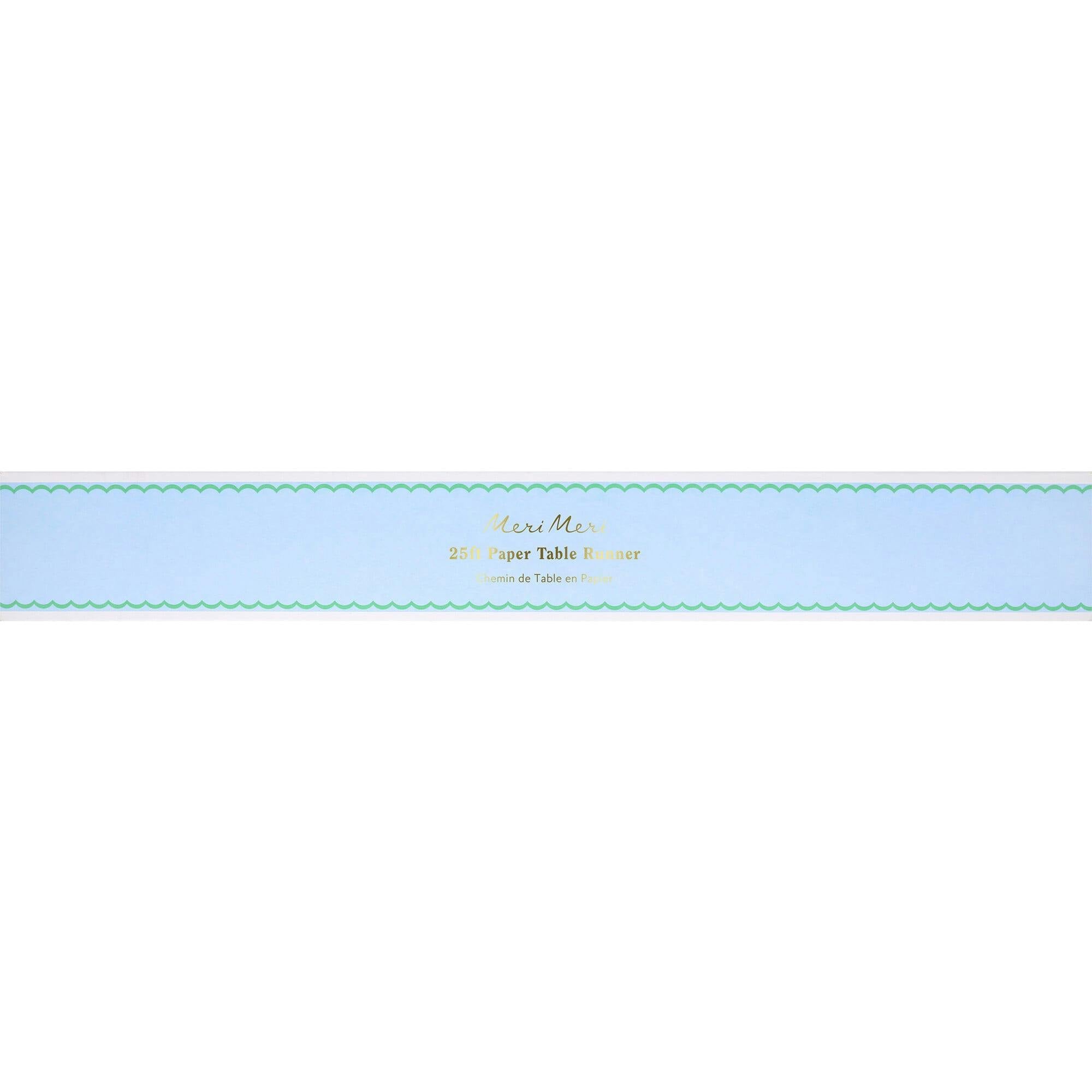 Scalloped Edge Blue Green Table Runner