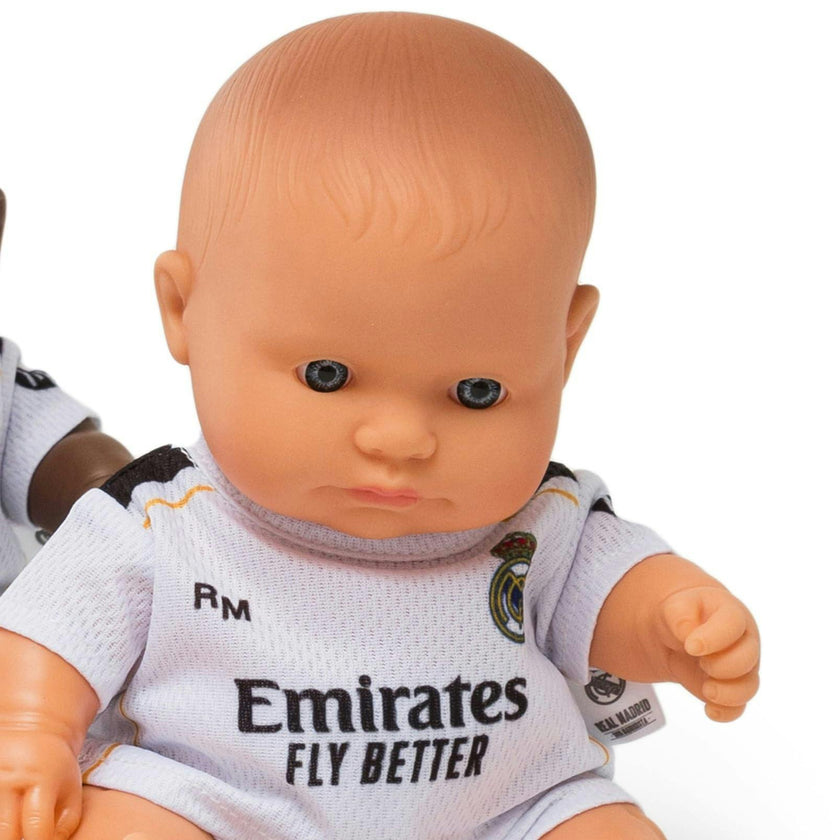 Baby Boy Doll 8 1/4 inch with Real Madrid Soccer Jersey