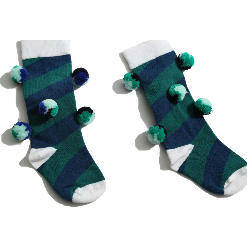 POM POM COLOR BLOCK SOCKS