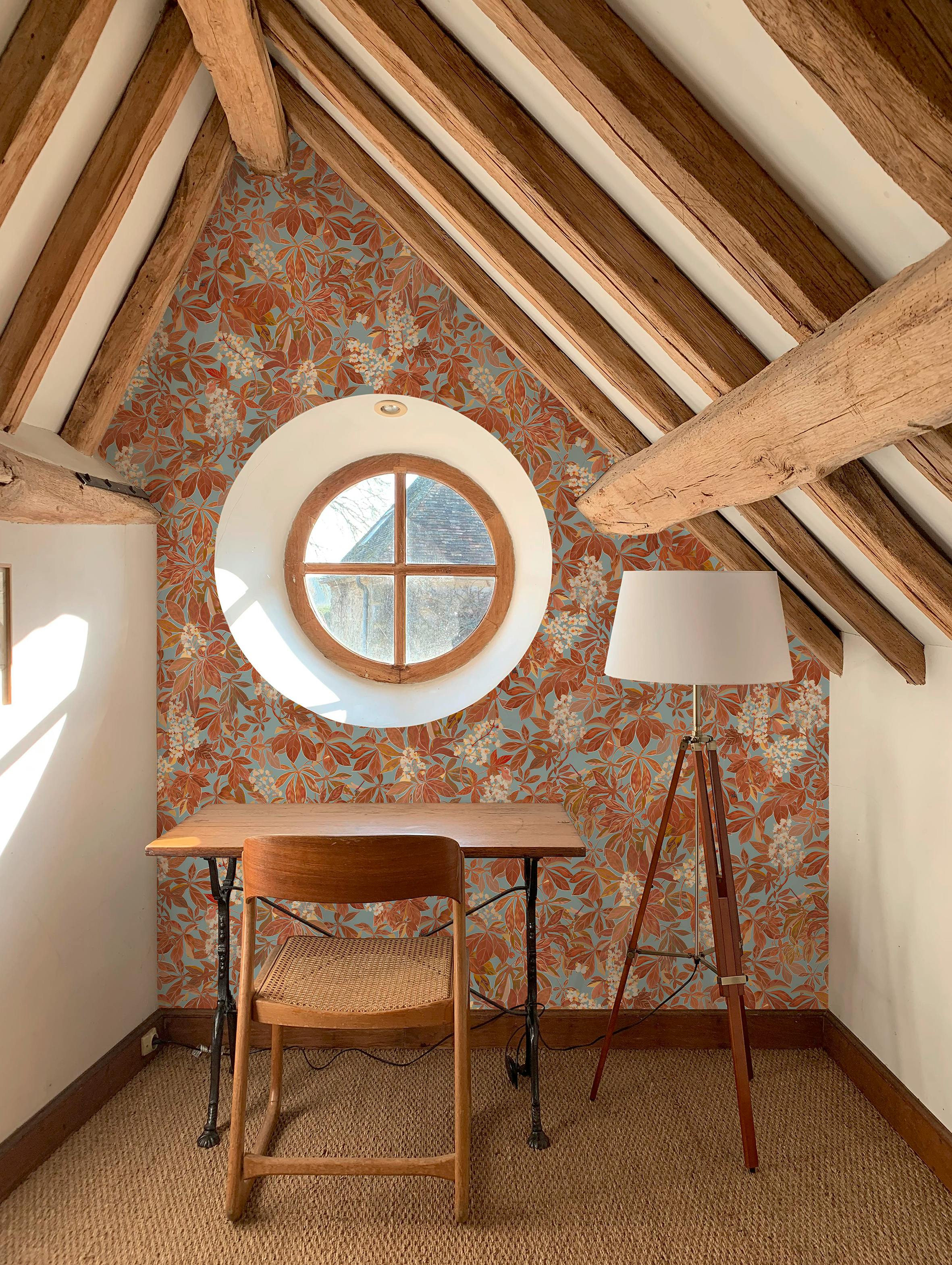 Papier peint MARRONNIERS coloris Terracotta