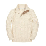 Organic Mock Neck Cable Sweater