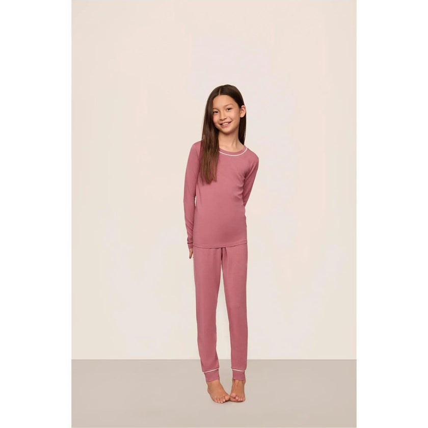 Kids TENCEL™ Modal Unisex Long PJ Set, Pink