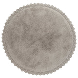 Perla Hand-Tufted Crochet Lace Trim Round Rug