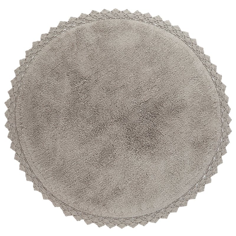 Perla Hand-Tufted Crochet Lace Trim Round Rug