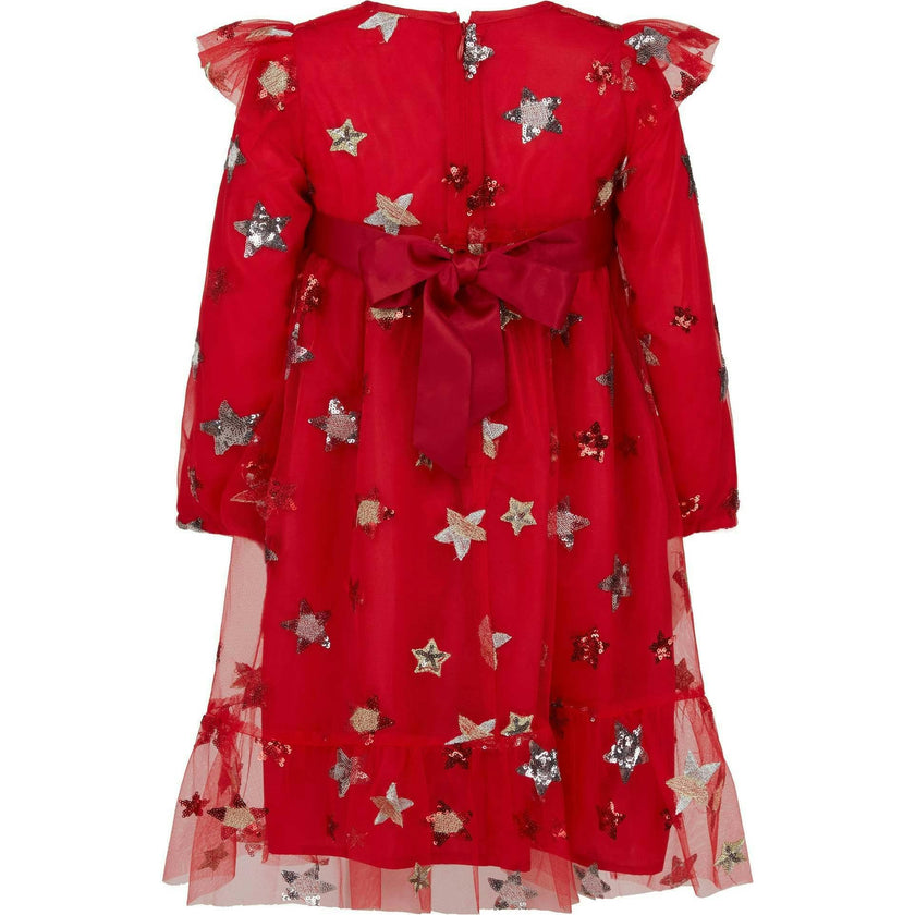 Seren Embroidered Sequin Star Party Dress
