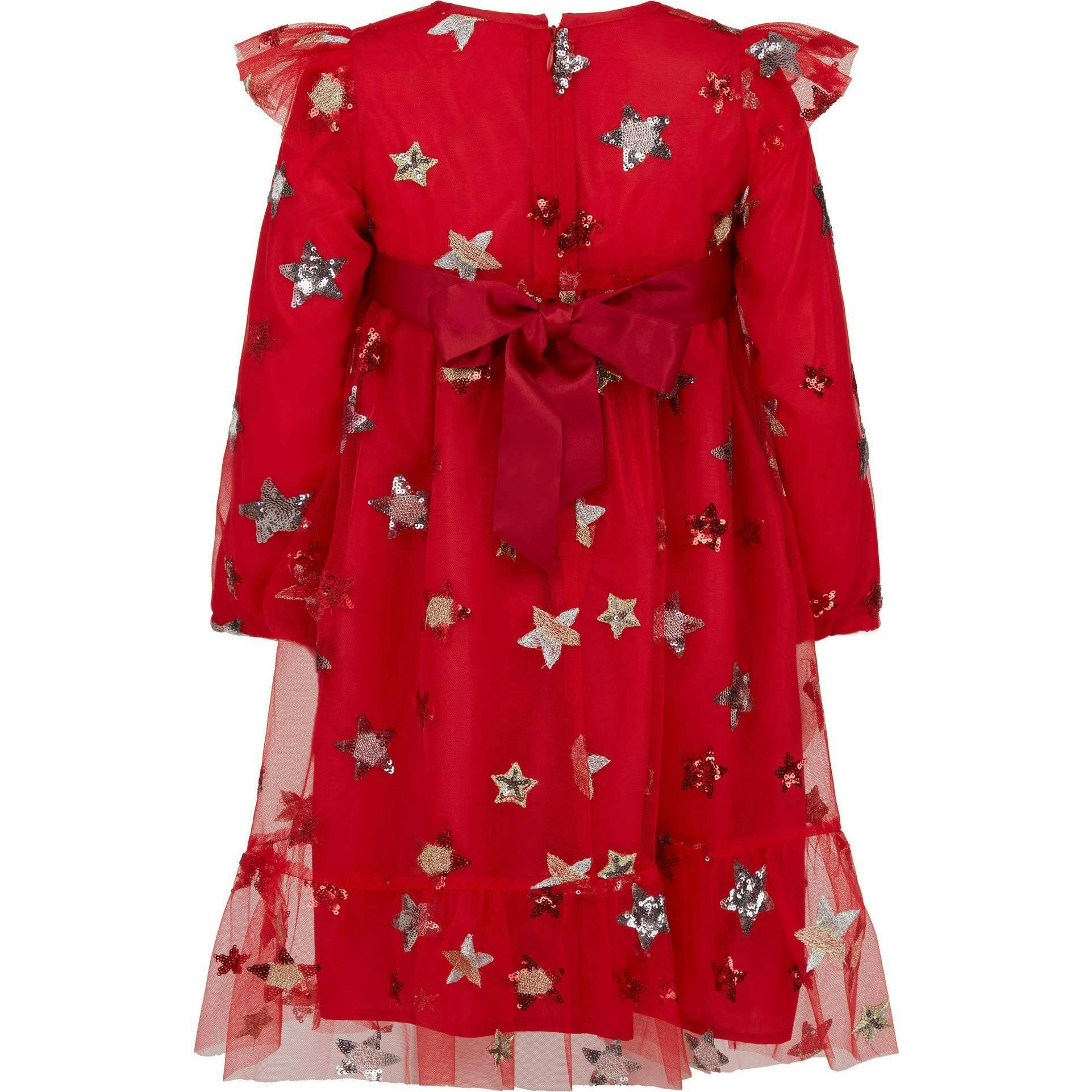 Seren Embroidered Sequin Star Party Dress