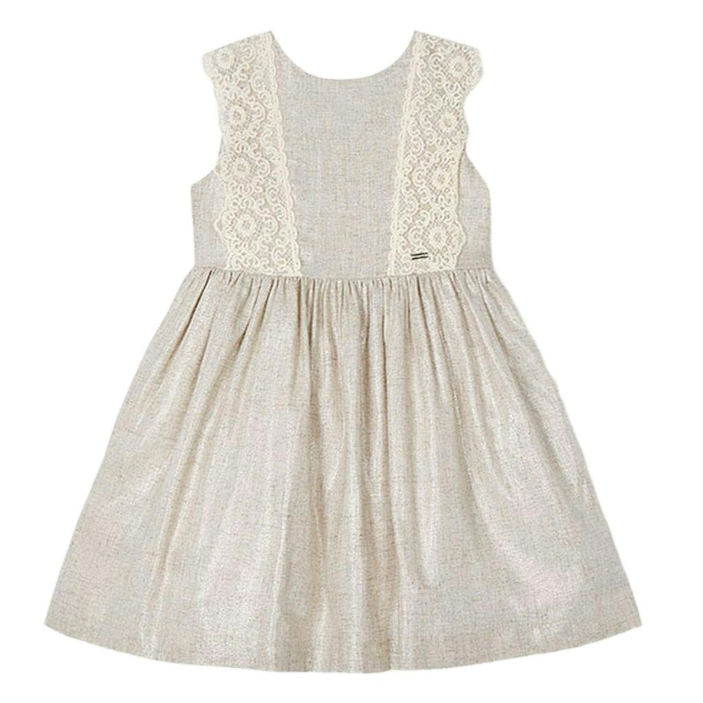 Linen Ornamental Sleeveless Dress