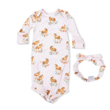 Pink Ponies - Knotted Gown and Headband