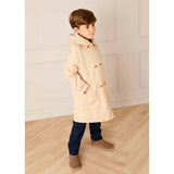 Double Breasted George Check Lined Rain Coat With Detachable Hood in Beige (2-10yrs)