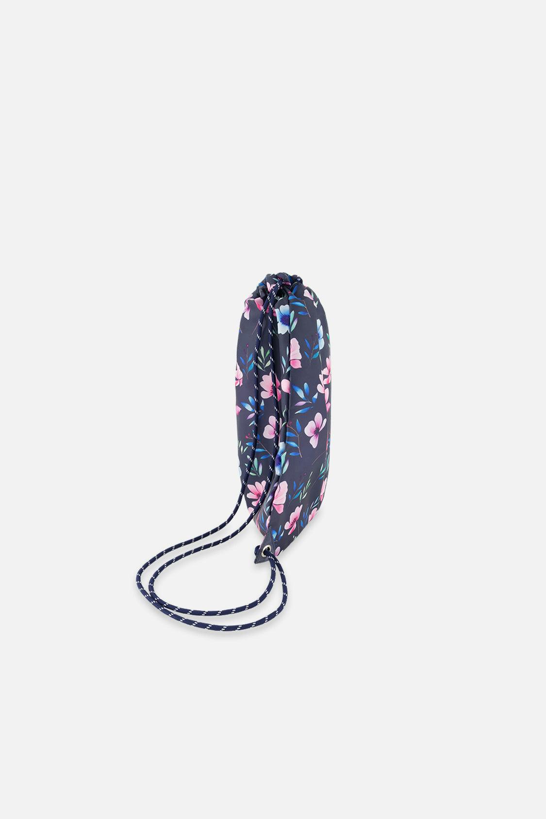 Little Girl Floral Practical Lightweight Everyday Drawstring Bag