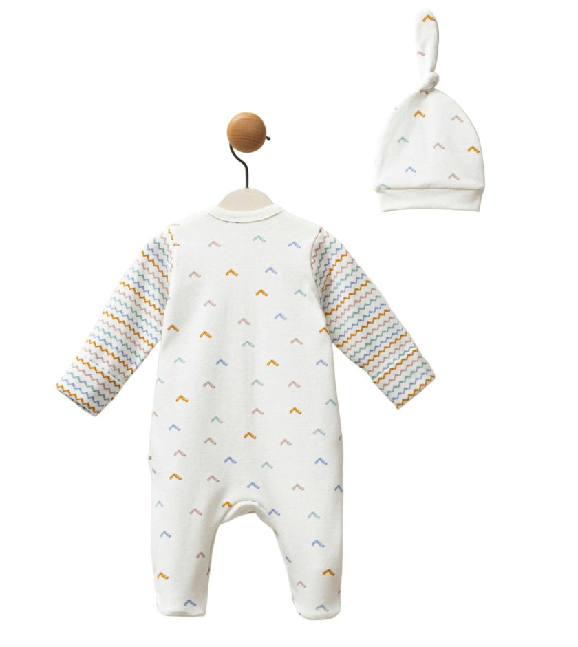 Multicolor Zigzag One-Piece Set