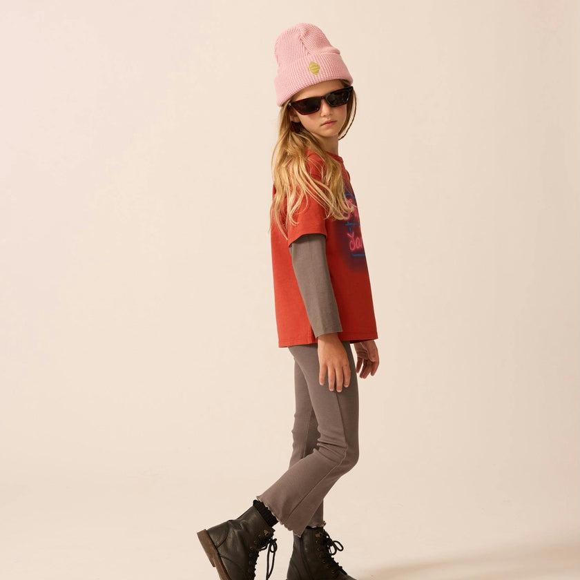 Ribbed Flares in Midnight Slate