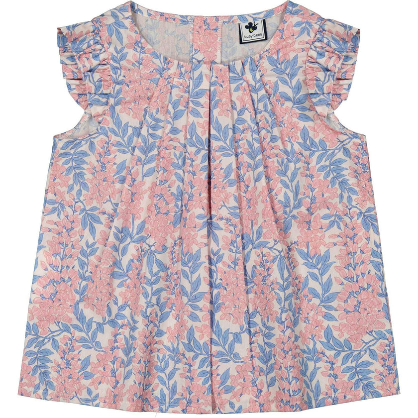 Dede Flutter Sleeve Top Pink Azalea, Red