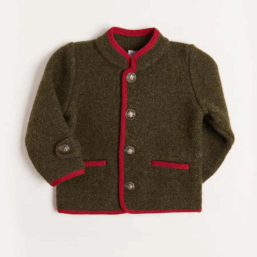 Austrian Single Breasted Contrast Trim Jacket in Green (18mths-10yrs)