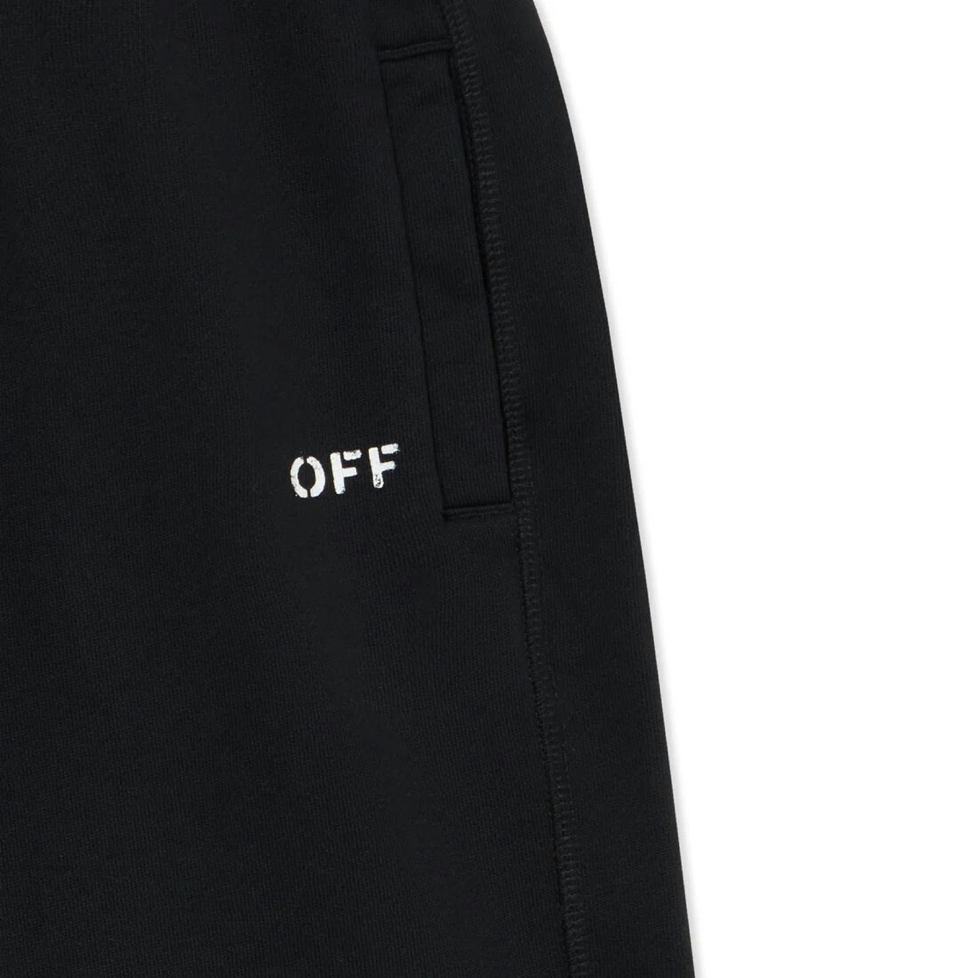 Black Diagonal Paint Sweatshorts