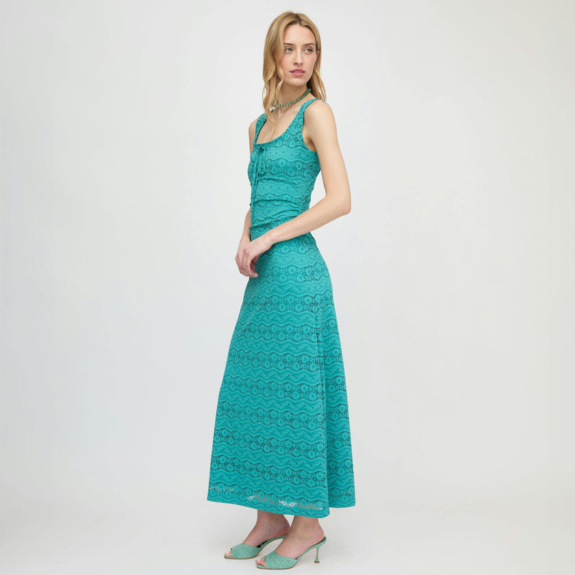 The Coraline Dress - Teal Stretch Lace