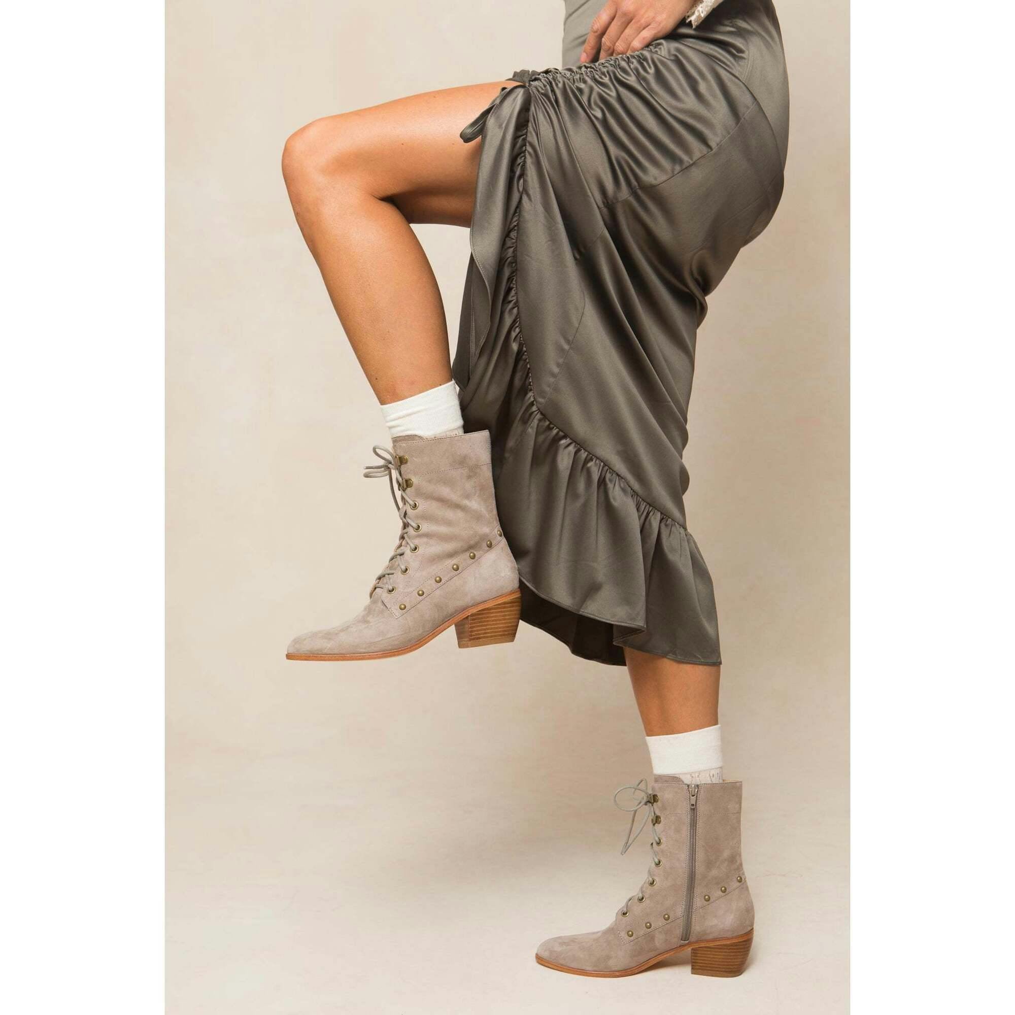 Darcy Lace Up Studded Boot